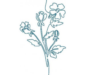 Stickdatei - Garden Flowers Lineart 7 Storchenschnabel